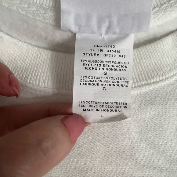 Vintage Champion Reverse Weave Sweatshirt Women’s Sz L White Spellout Logo - Picture 5 of 11